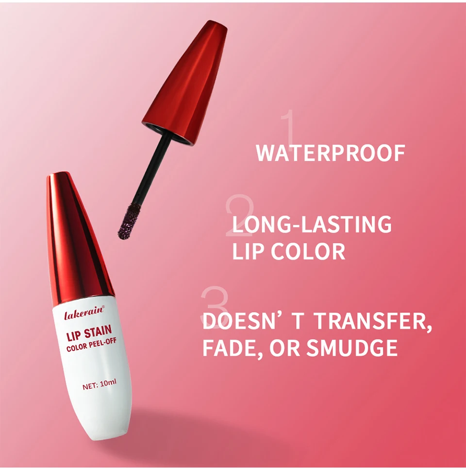 Peel Off Lip Stain Tattoo Tint Long Lasting Waterproof Smudge Transfer Proof Rich Pigment Natural Vivid Lip Color Lightweight Daily Lip Makeup Cosmetic