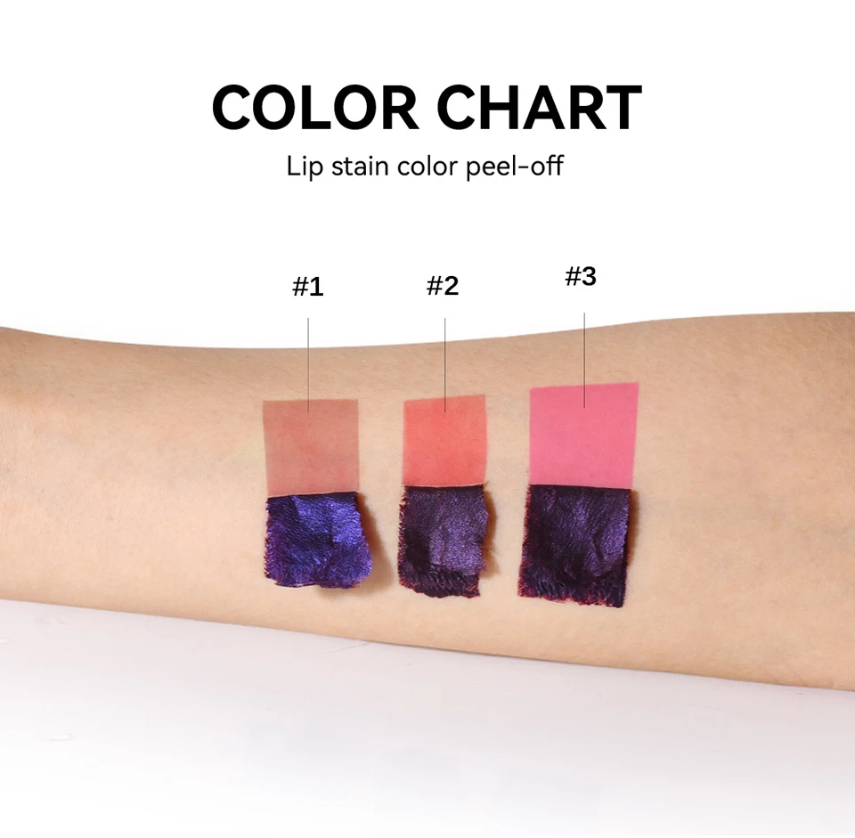 Peel Off Lip Stain Tattoo Tint Long Lasting Waterproof Smudge Transfer Proof Rich Pigment Natural Vivid Lip Color Lightweight Daily Lip Makeup Cosmetic