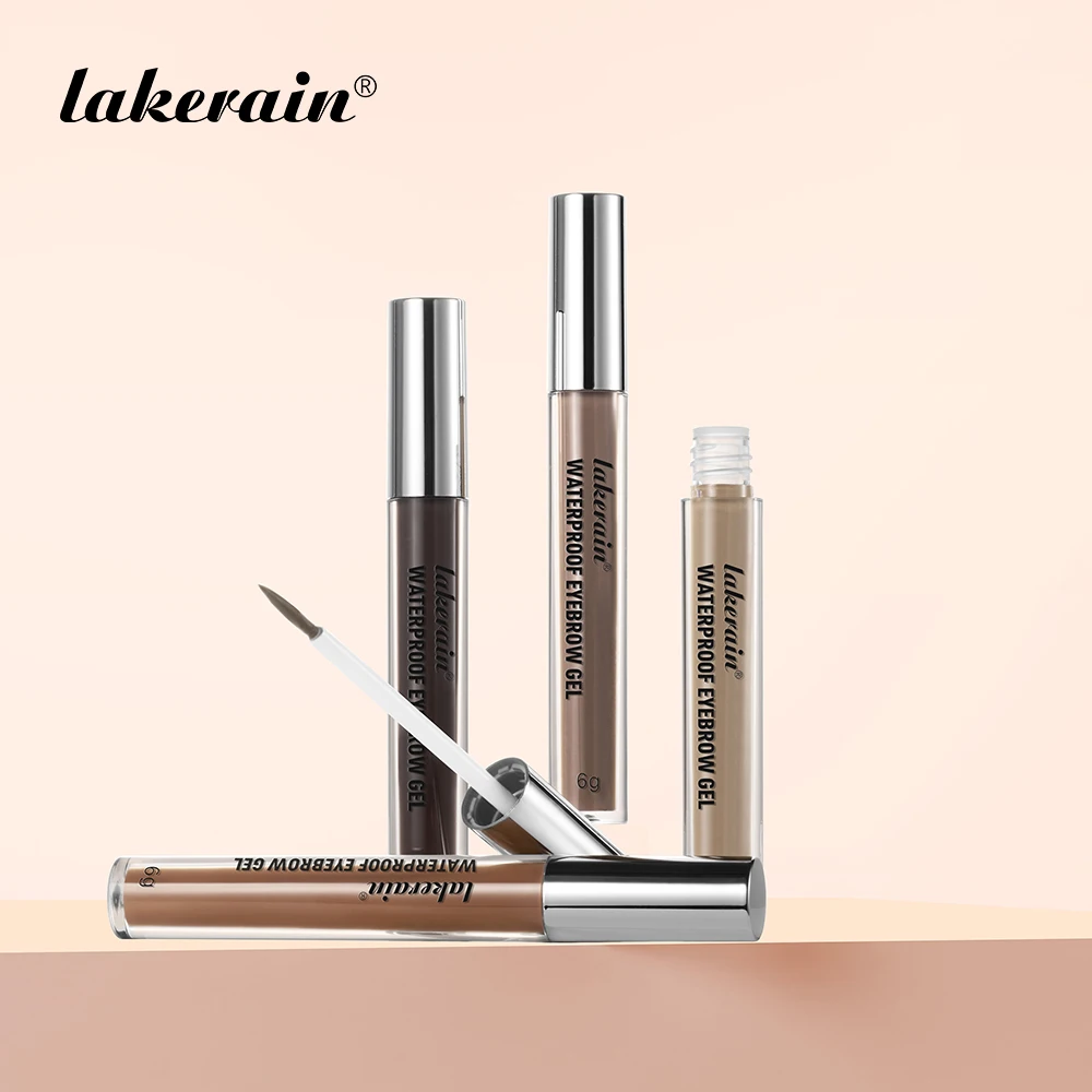 Lakerain Waterproof Eyebrow Gel Long Lasting Highly Pigmented Liquid Eyebrow Makeup Sweatproof Natural Black Brown