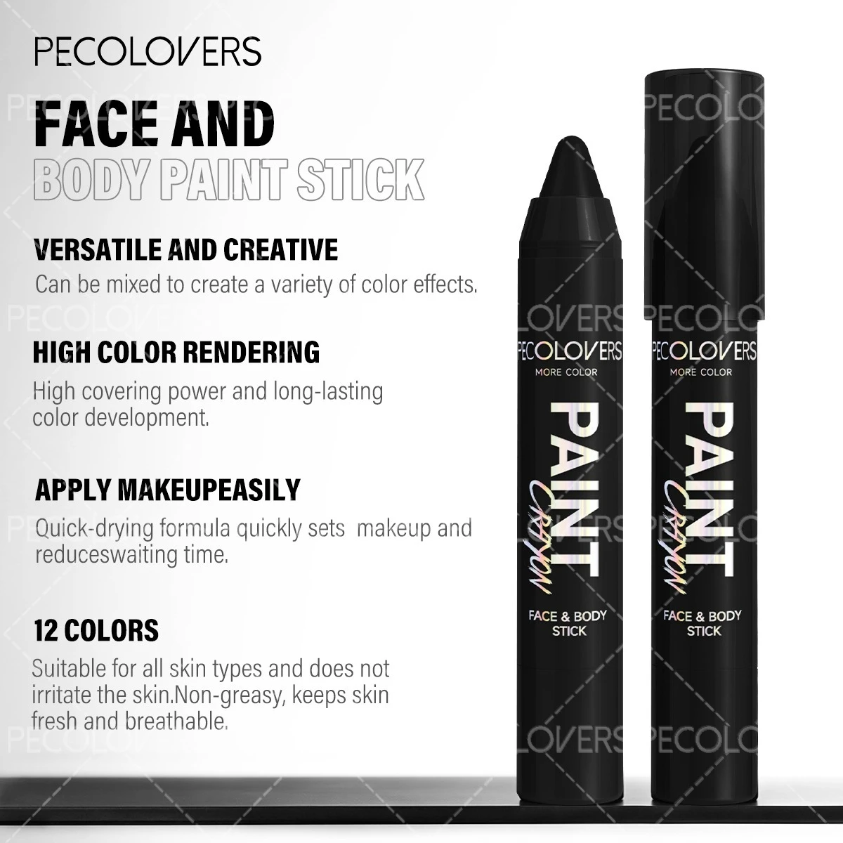 7PCS/SET Halloween Face And Lip Paint Set, 2 Paint Pens, 3 Liquid Lip Colors, 1 Detail Brush, 1 Beauty Tool, Quick-Dry Smudge-Proof Formula, Long-Wear Non-Sticky Finish, Great for Spooky Holiday Looks