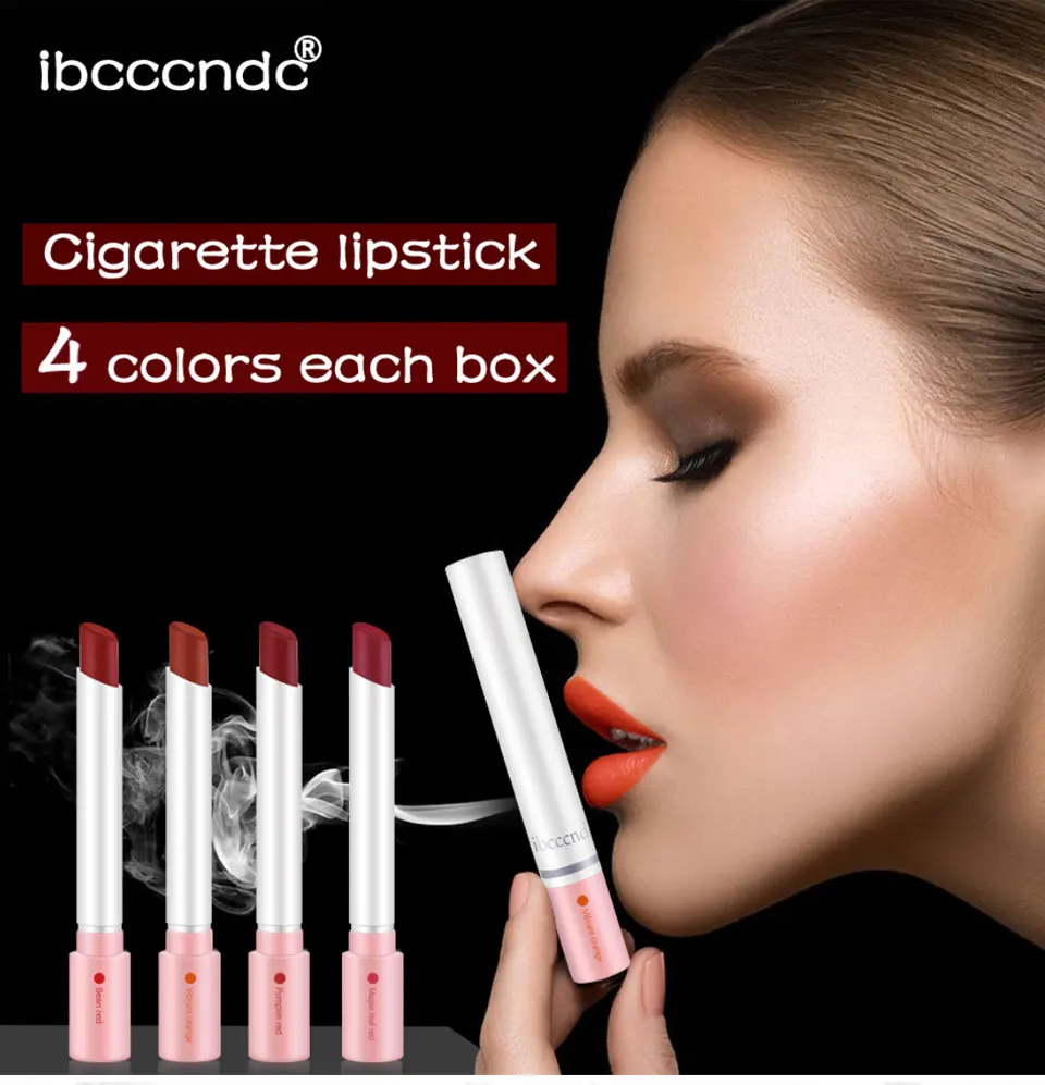 4 Colors Cigarette Shaped Lip Gloss Set Matte Velvet High Pigment Waterproof Long Lasting Non Transfer Portable Mini Lip Makeup Cosmetic 4 Colors Cigarette Shaped Lip Gloss Set Matte Velvet High Pigment Waterproof Long Lasting Non Transfer Portable Mini Lip Makeup Cosmetic