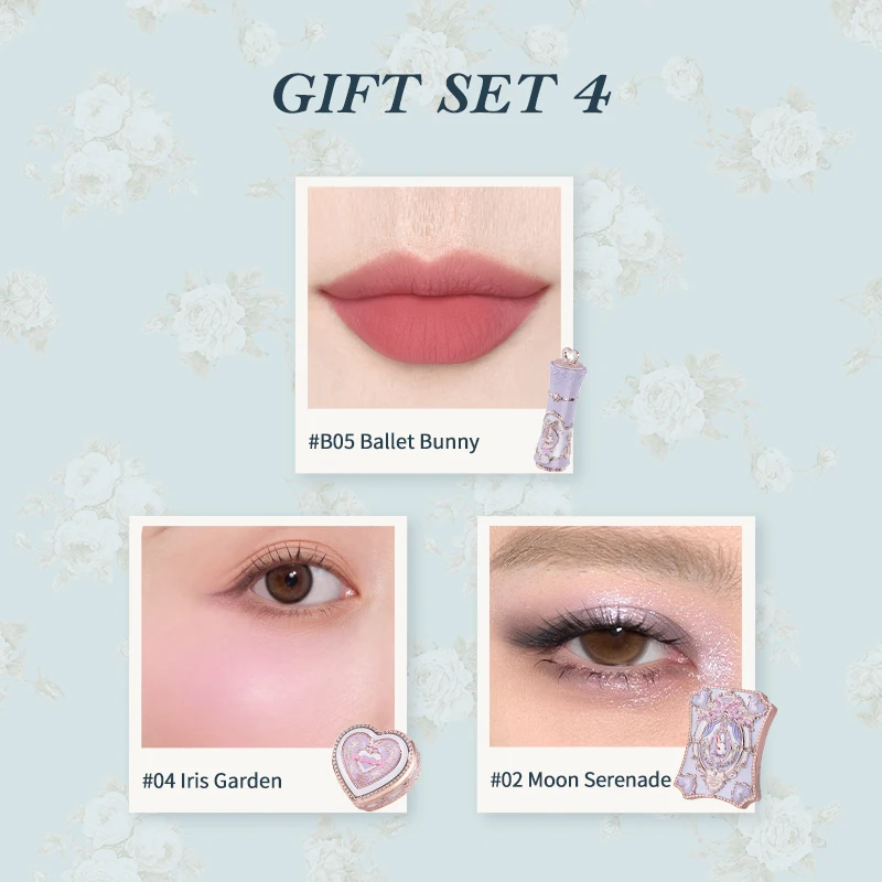 Flowers Knows Bunny Garden Collection Gift Set Makeup Eyeshadow Palette Velvet Matte Lip Stick Lip Cream Blush De Maquillaje