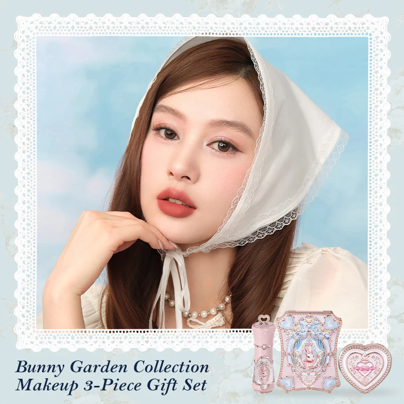 Flowers Knows Bunny Garden Collection Gift Set Makeup Eyeshadow Palette Velvet Matte Lip Stick Lip Cream Blush De Maquillaje