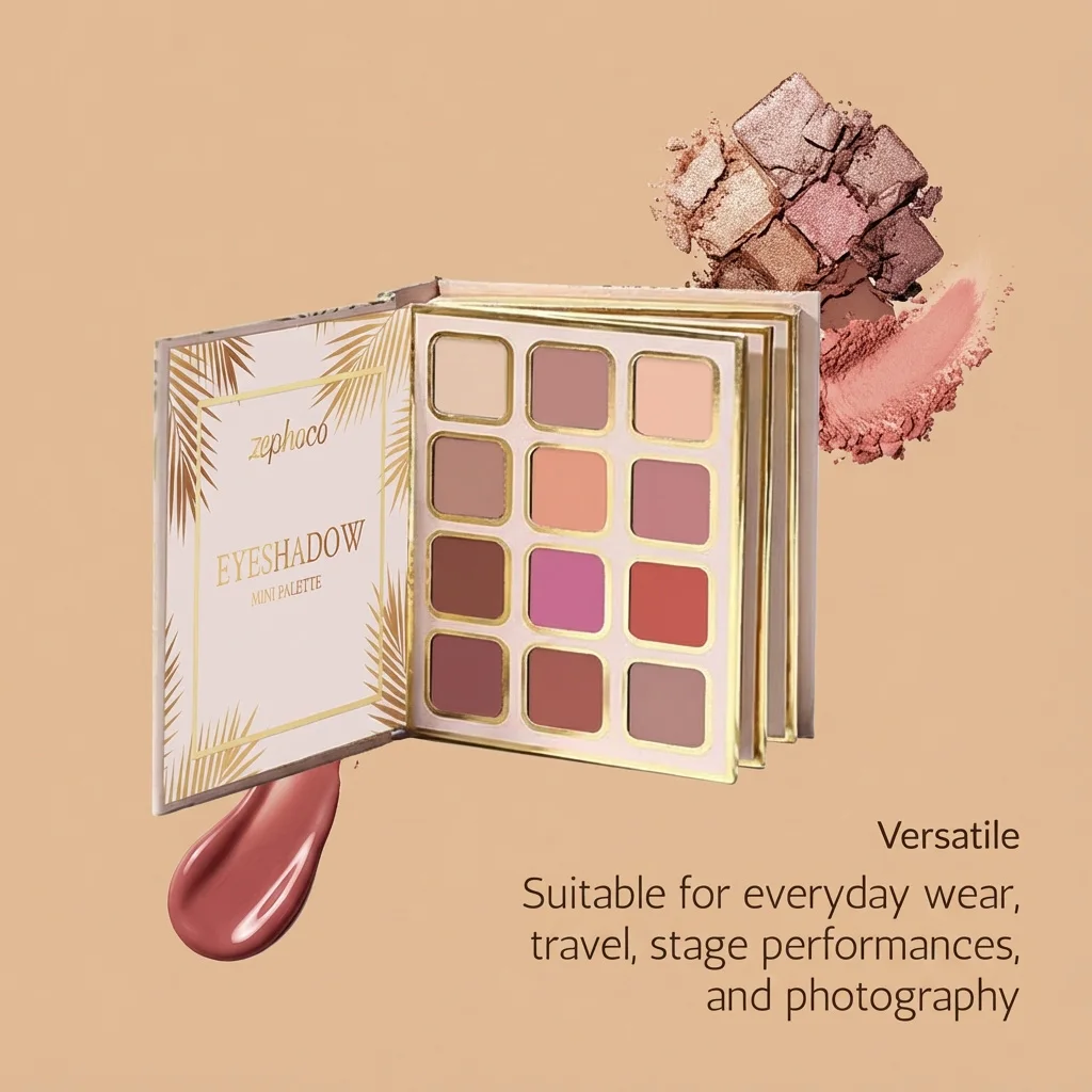 Facial Makeup Kit Eyeshadow Blush Lipstick All in One Face Palette Foldable Travel Makeup Set Shimmer Highlighter Glow Palette Cosmetic Gift For Women Girls