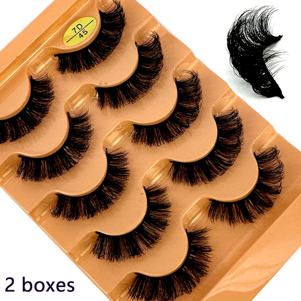 New 10 Pairs (2 Box) Cat Eyelashes Fluffy False Eyelashes Naturally Soft & Thick 9D Faux Mink Eyelashes Enhance Eye Makeup