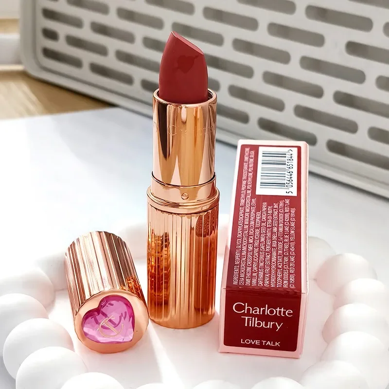 Fashion Charlotte Latest Style 4 Colors Pink Diamond Gold Tube Lipstick & Love Heart Two Color Powder Blusher Tilbury Makeup