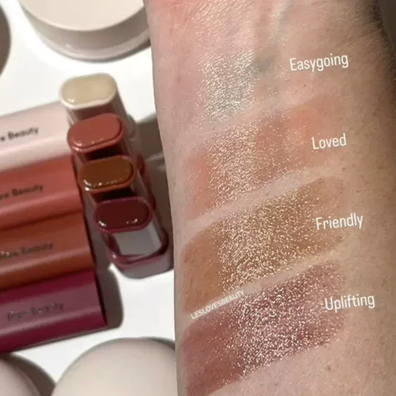 Rare Beauty New Butter Lip Balm Lasting Moisturizing Plumping Lip Gloss Makeup 7 Colors Eye Shadow Plate Pearl Sequin Eye Makeup