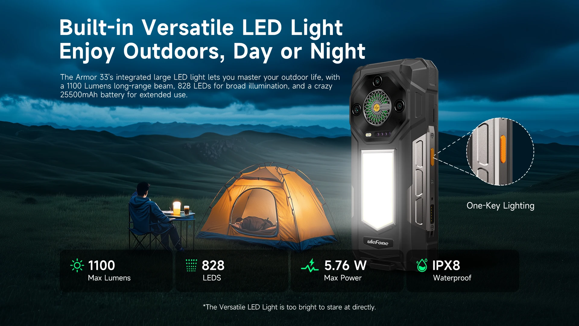 Ulefone Armor 33 4G Rugged Phone 25500 mAh 120Hz 6.59' Up to 24GB RAM 512GB ROM NFC Android 15 Smartphone Global Version