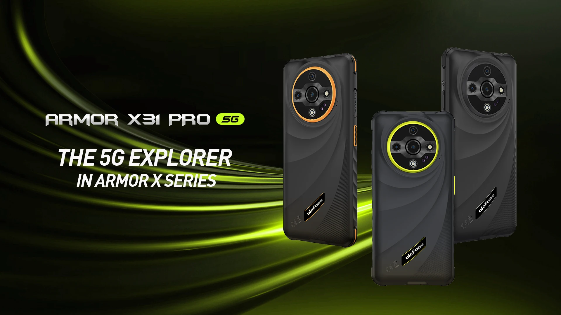 Ulefone Armor X31 Pro 5G Rugged Phone Android 14 Smartphone 6.56”16GB + 256GB 25MP Night Camera 64MP 6050mAh NFC 120Hz IR