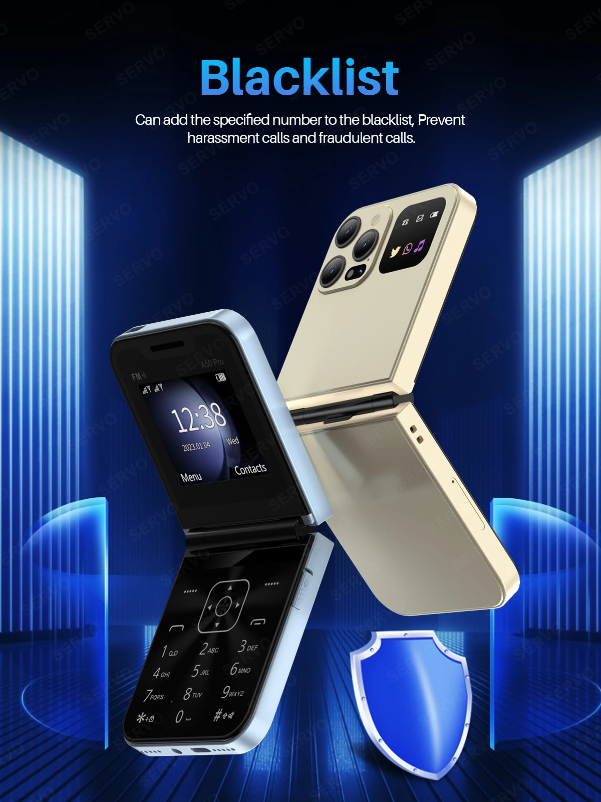 SERVO A50 PRO Flip Mobile Phone 2G GSM 2.4