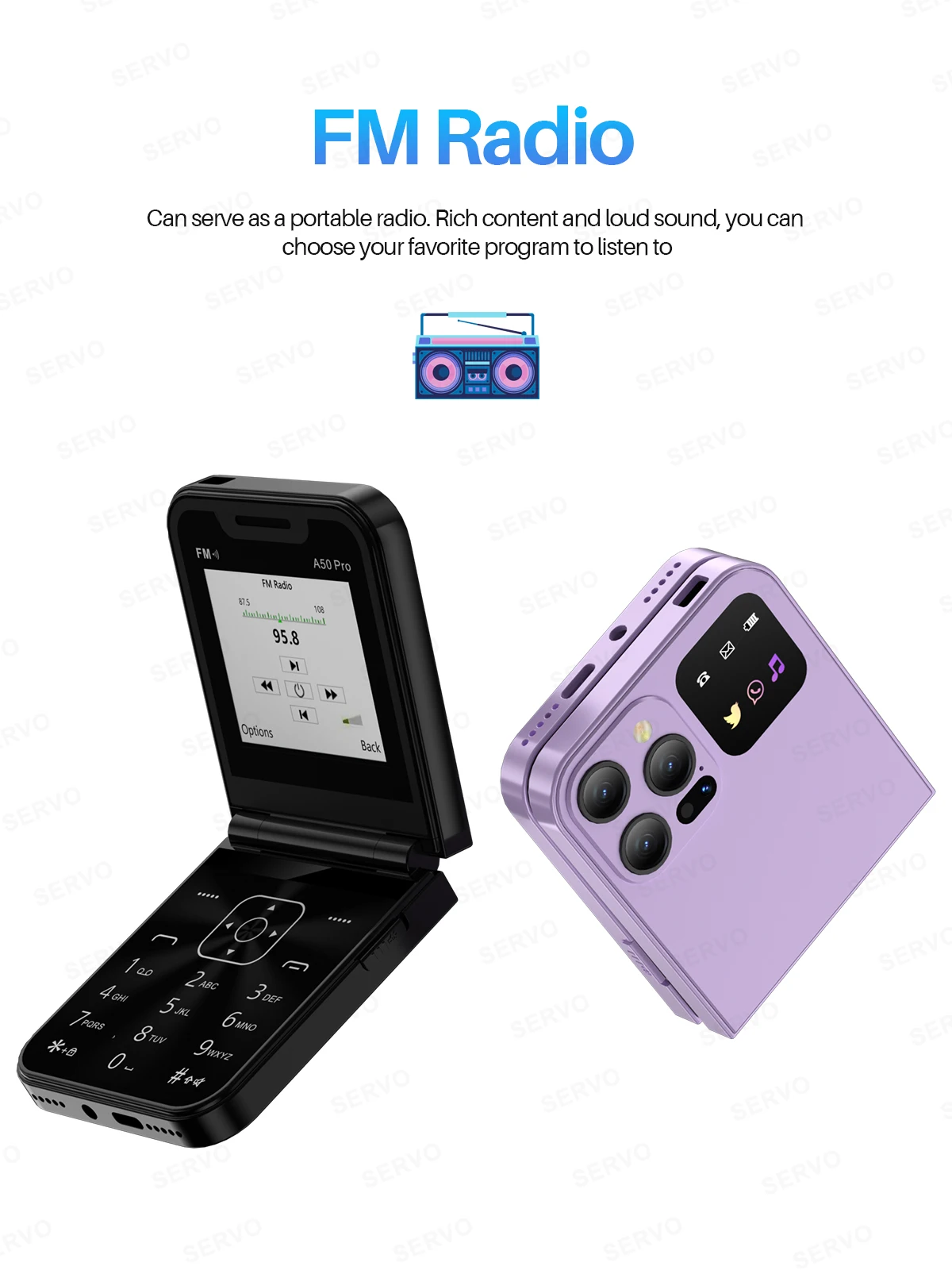 SERVO A50 PRO Flip Mobile Phone 2G GSM 2.4