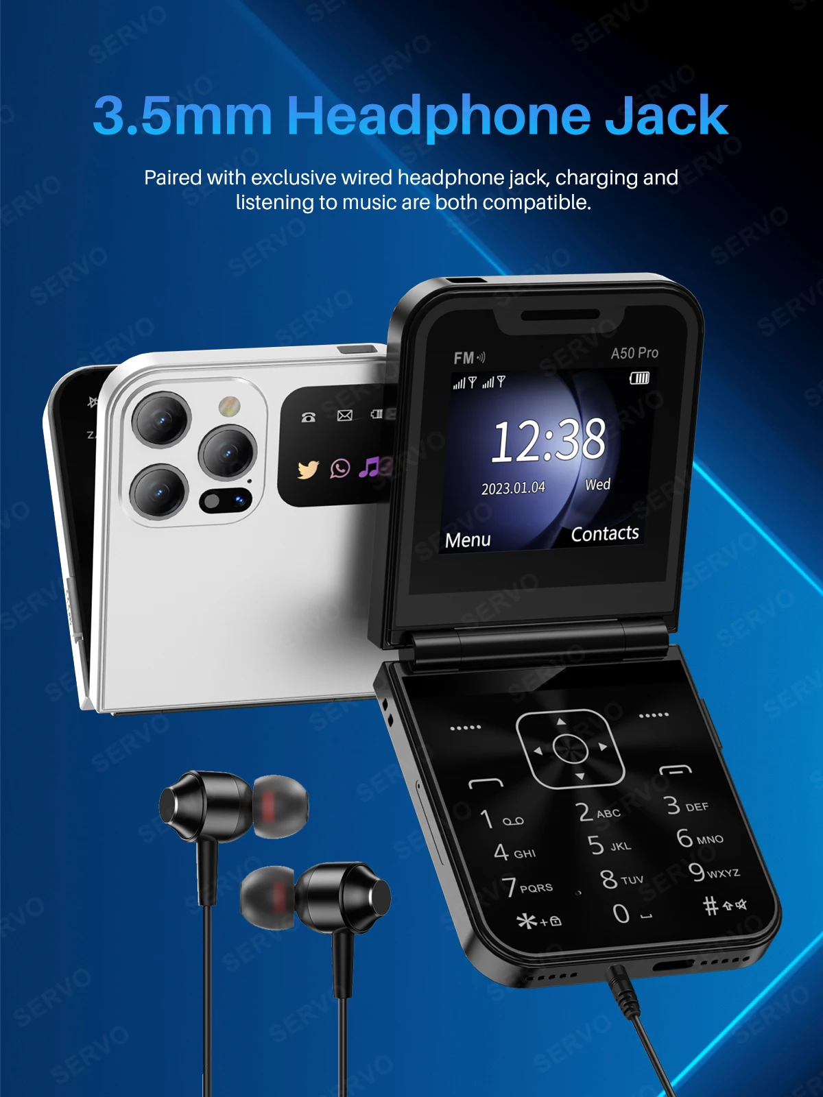 SERVO A50 PRO Flip Mobile Phone 2G GSM 2.4