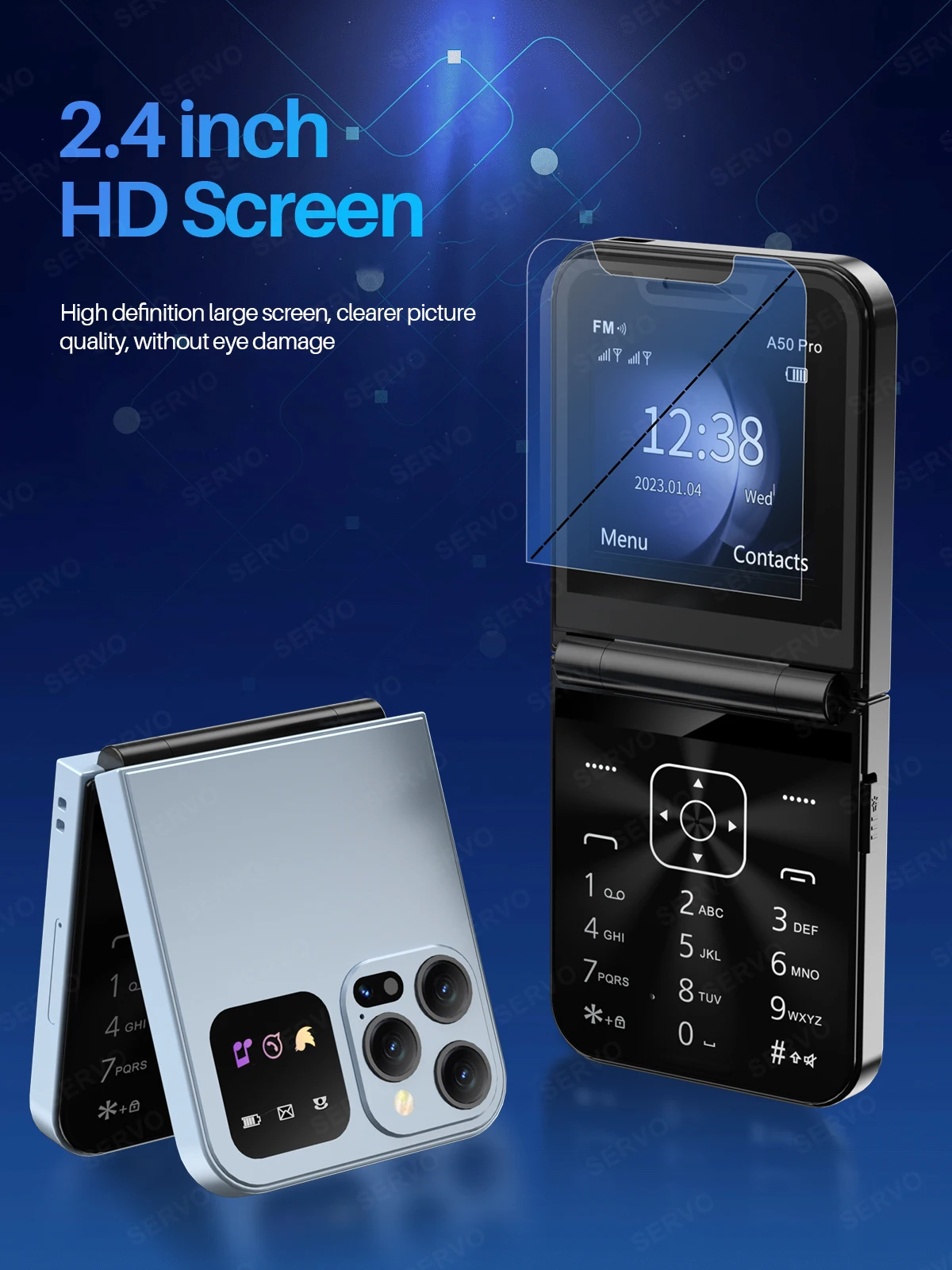 SERVO A50 PRO Flip Mobile Phone 2G GSM 2.4