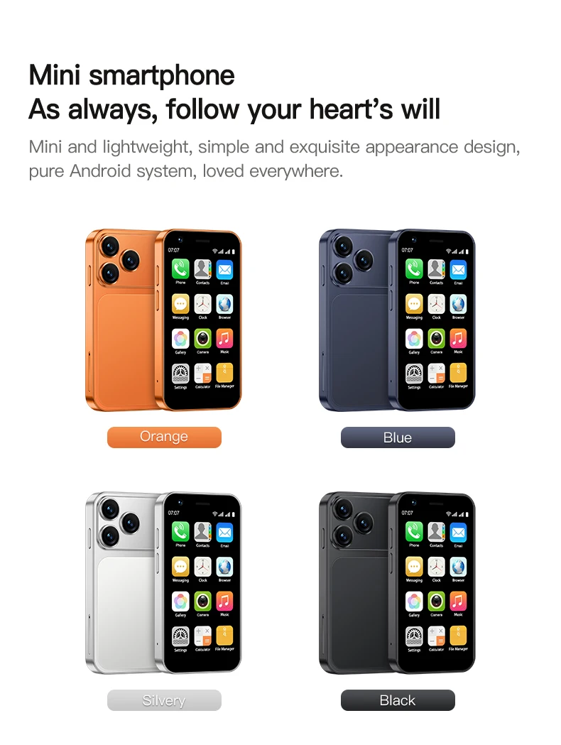 SERVO 18SE MINI Cute Android Smartphone 3G WCDMA Android OS Dual SIM Card Play Store Face Unlock Hotspot 3.0