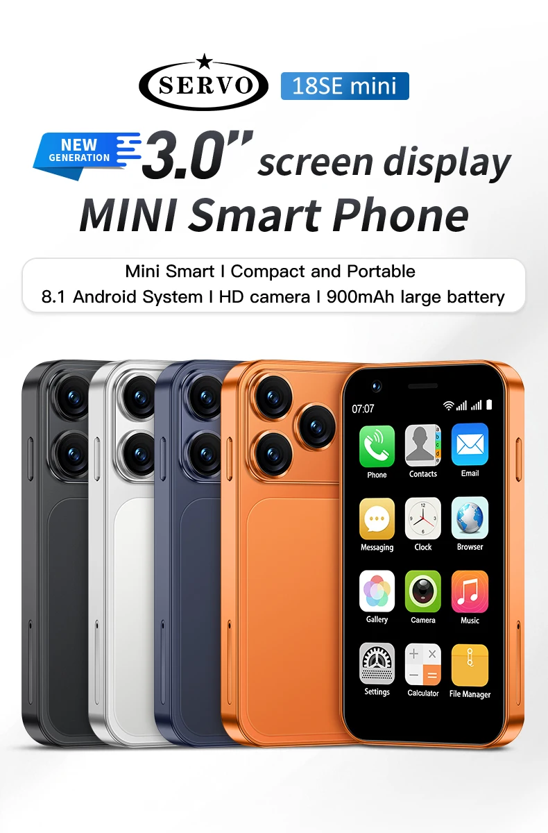 SERVO 18SE MINI 3G Pocket Smartphone Android System Google Play 16GB ROM 2MP Camera WiFi Super Small Smart Phones 2 SIM Standby SERVO 18SE MINI 3G Pocket Smartphone Android System Google Play 16GB ROM 2MP Camera WiFi Super Small Smart Phones 2 SIM Standby
