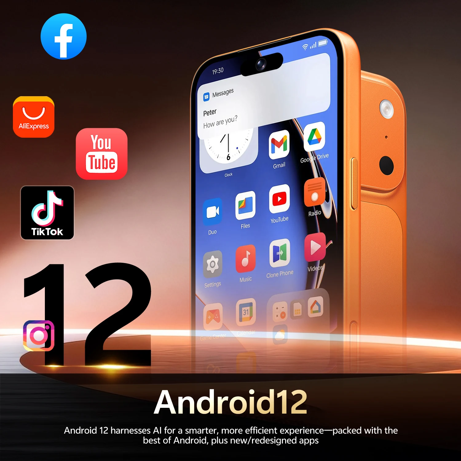 IVMI Global Vision 17Pro Max Smartphone Android 4GB RAM 32GB ROM 8+16MP Face ID 4G Network Google Play Store Mobile Phones