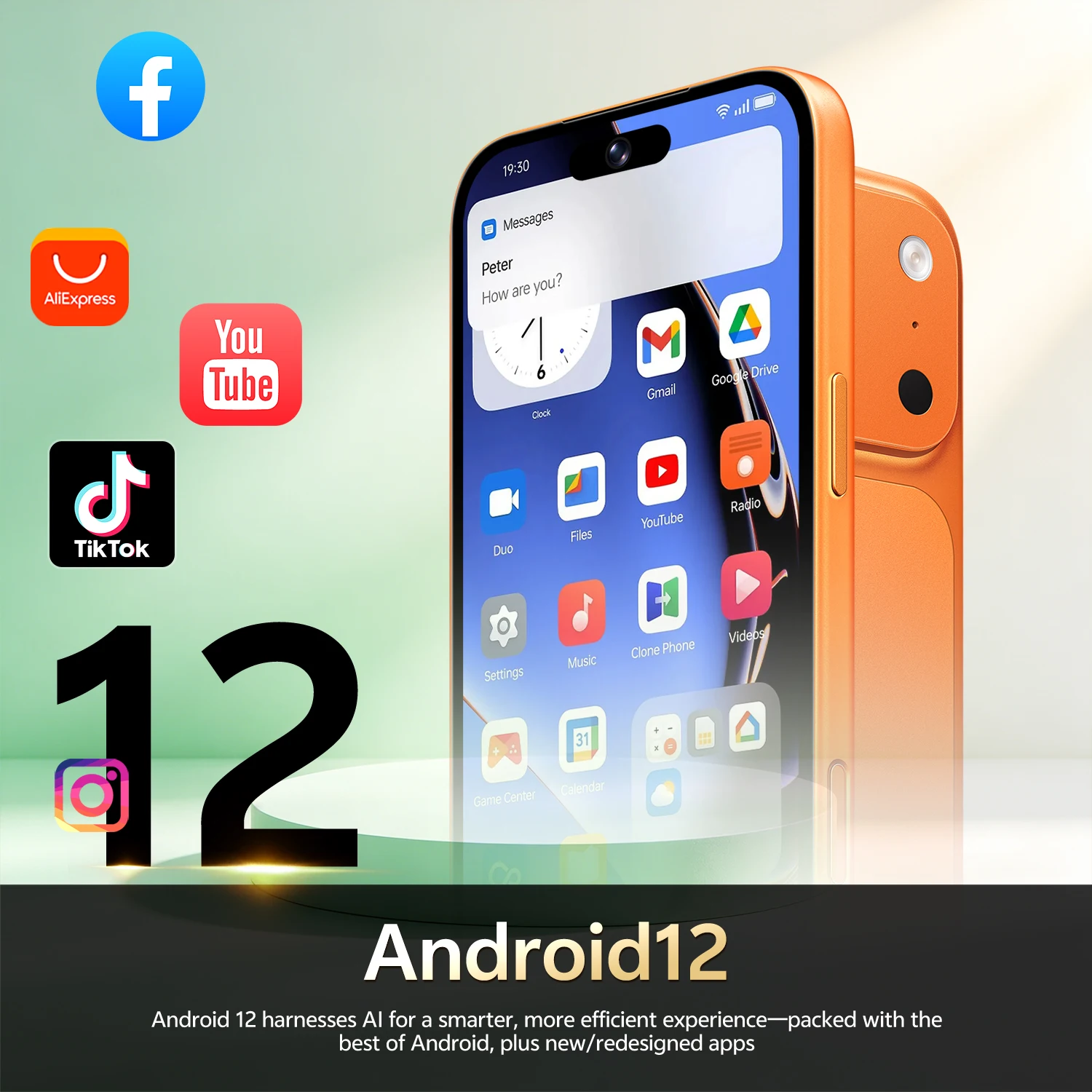 IVMI Global Vision Spark50 Android12.0 Smartphone 4GB RAM 32GB ROM 8+16MP Fingerprint Face ID 4G Network Mobile Phones