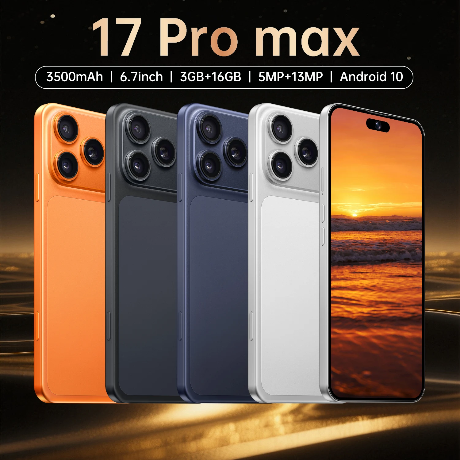 IVMI Global 17 Pro Max 3GB+16GB Smartphone 6.7-inch 5 MP+13 Megapixel Camera Bluetooth Wi-Fi Google-supported Mobile Phone