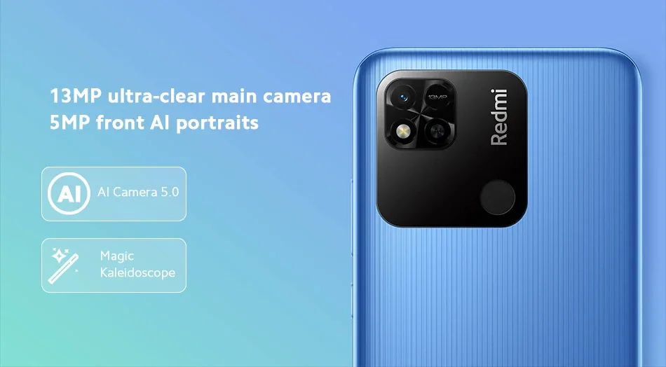 4G Smartphone Original Xiaomi Redmi 10A 5000mAh Smartphone 6.53' HD Display Helio G25 Octa Core 13MP Fingerprint Global Rom