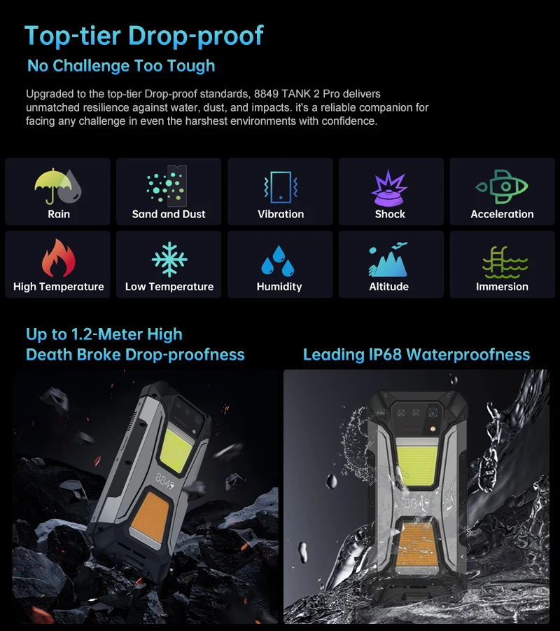 8849 Tank 2 PRO Unihertz Projector Rugged Smartphone 100 Lumen Android15 23800mAh 120W 512GB 100MP Camera Night Vision IP68 2026 8849 Tank 2 PRO Unihertz Projector Rugged Smartphone 100 Lumen Android15 23800mAh 120W 512GB 100MP Camera Night Vision IP68 2026