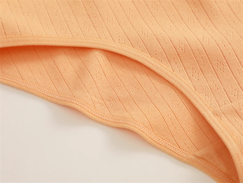 4Pcs XS-XXL Cotton Hollow Out Breathable Panties Women's Sexy Low Waist Casual Underwear Solid Color Comfortable Sports Lingerie