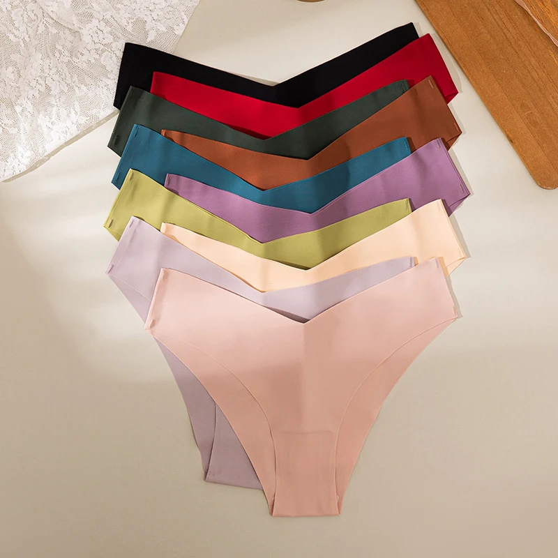 TrowBridge 10PCS/Set Women's Panties Seamless Fashion V-Cut Underwear Sexy Lingerie Comfort Sport Briefs Breathable Female Panty