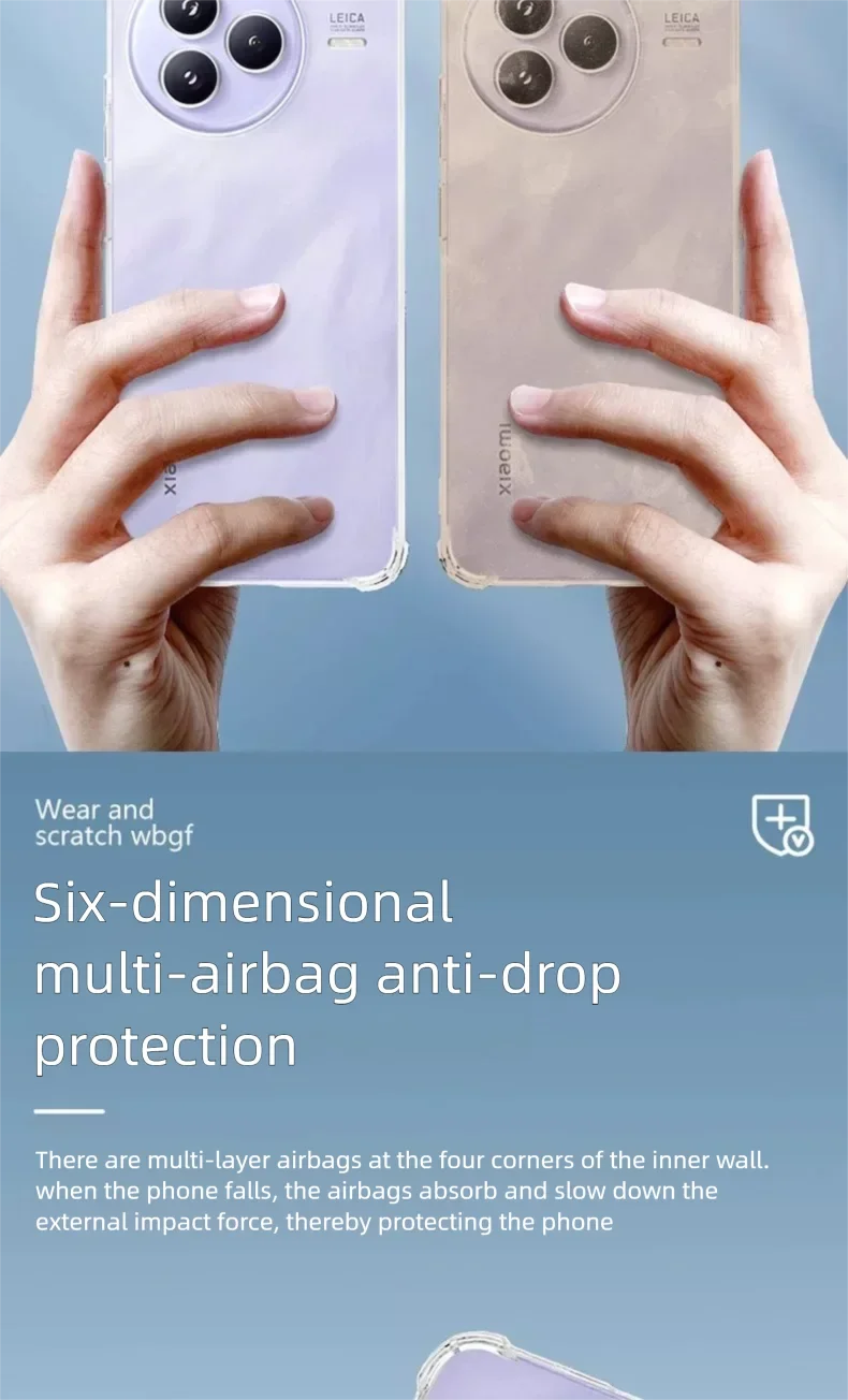 Luxury Soft Phone Case for Xiaomi Civi 5 4 Pro 3 2 1S Civi5Pro 14 Civi3 Airbag Shockproof Silicone Back Covers Thin Clear Fundas