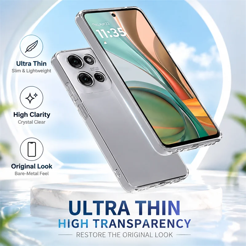 For Motorola Edge 60 60s 60Fusion Edge60 Neo 5G Basic Clear TPU Phone Case Coque Simple Original Soft Silicone Back Cover Fundas
