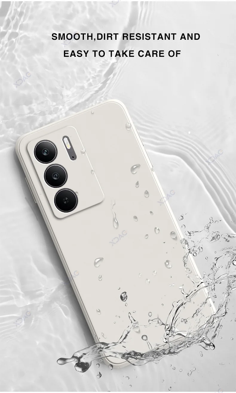 Original Square Liquid Silicone Phone Cases for Realme 14X Realme14X RMX5020 360 Cover Soft Protective Anti-drop Shockproof Bags